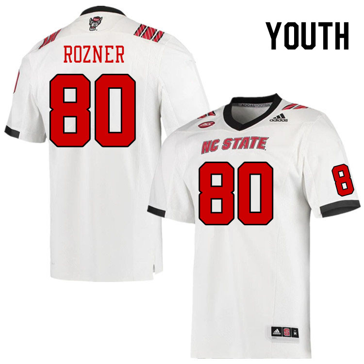 Youth #80 Bradley Rozner NC State Wolfpack College Football Jerseys Stitched Sale-White